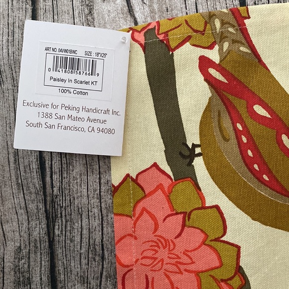 Set of 2 NWT Kitchen Towels Peking Handicraft Dish Birds Floral 18 x 25” - Picture 3 of 6